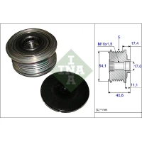 Alternator freewheel clutch