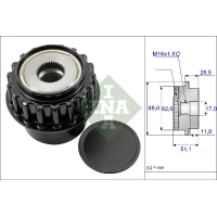 Alternator freewheel clutch