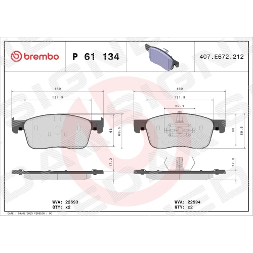 BRAKE PADS FOR DISC BRAKES - 0