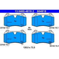 Brake pads for disc brakes