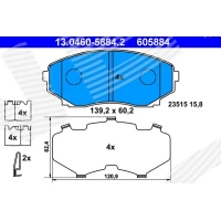 Brake pads for disc brakes