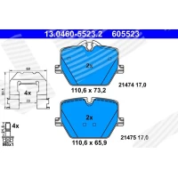 Brake pads for disc brakes