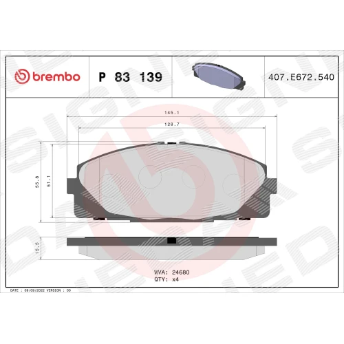 BRAKE PADS FOR DISC BRAKES - 0