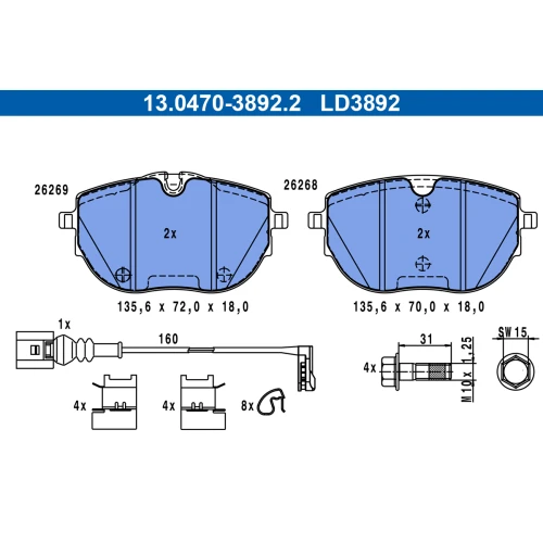 BRAKE PADS FOR DISC BRAKES - 0