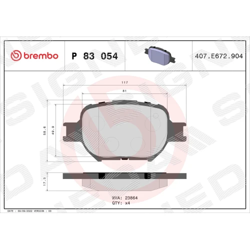 BRAKE PADS FOR DISC BRAKES - 0