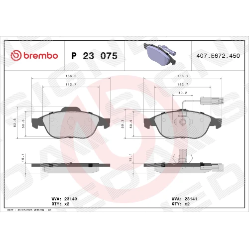 BRAKE PADS FOR DISC BRAKES - 0