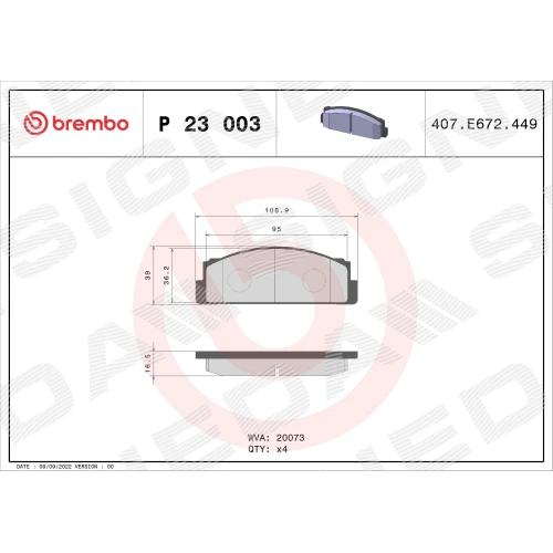 BRAKE PADS FOR DISC BRAKES - 0