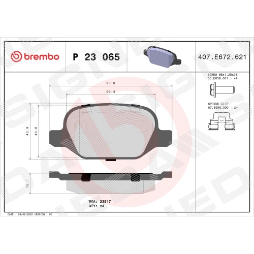 BRAKE PADS FOR DISC BRAKES - 0