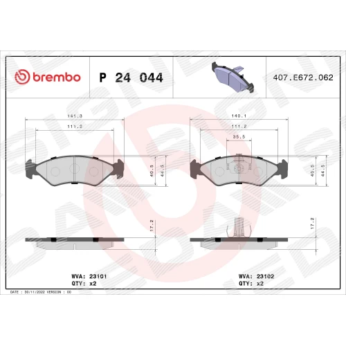 BRAKE PADS FOR DISC BRAKES - 0