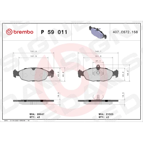 BRAKE PADS FOR DISC BRAKES - 0