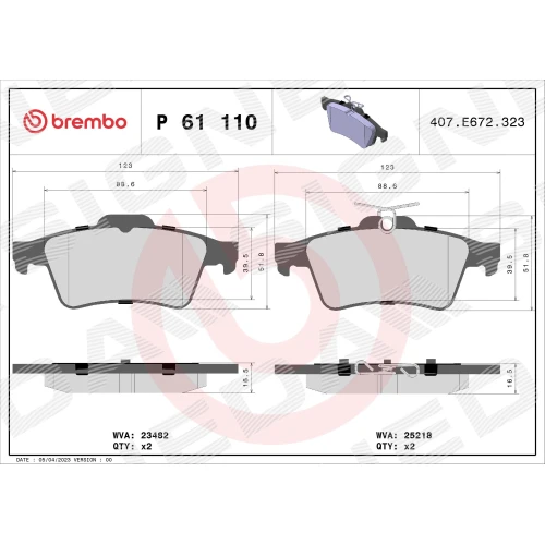 BRAKE PADS FOR DISC BRAKES - 0