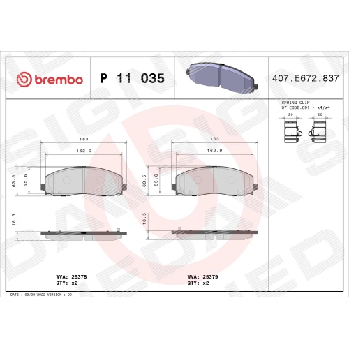 BRAKE PADS FOR DISC BRAKES - 0