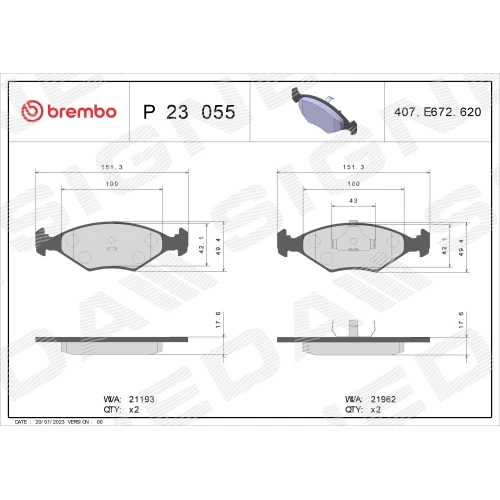 BRAKE PADS FOR DISC BRAKES - 0