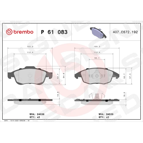 BRAKE PADS FOR DISC BRAKES - 0