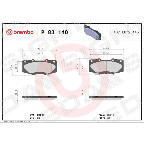 BRAKE PADS FOR DISC BRAKES - 0