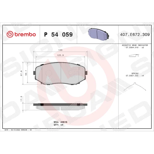 BRAKE PADS FOR DISC BRAKES - 0