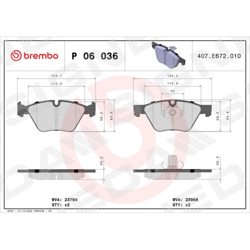 BRAKE PADS FOR DISC BRAKES - 0