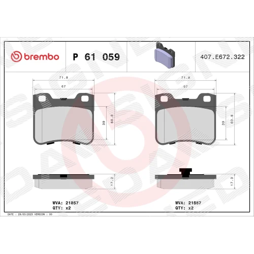 BRAKE PADS FOR DISC BRAKES - 0