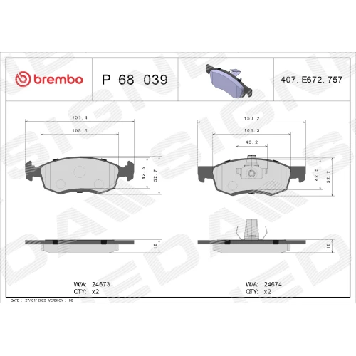 BRAKE PADS FOR DISC BRAKES - 0