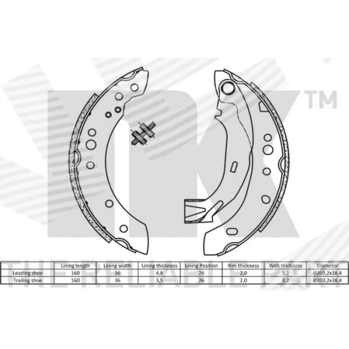 BRAKE SHOE SET - 1