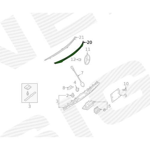 TRUNK LID MOULDING - 2