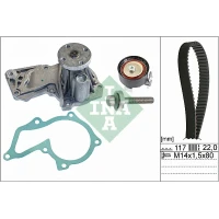 Water pump and timing belt set